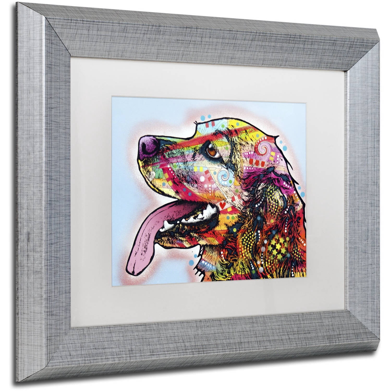 Trademark Fine Art "Cocker Spaniel" Canvas Art by Dean Russo, White Matte, Silver Frame