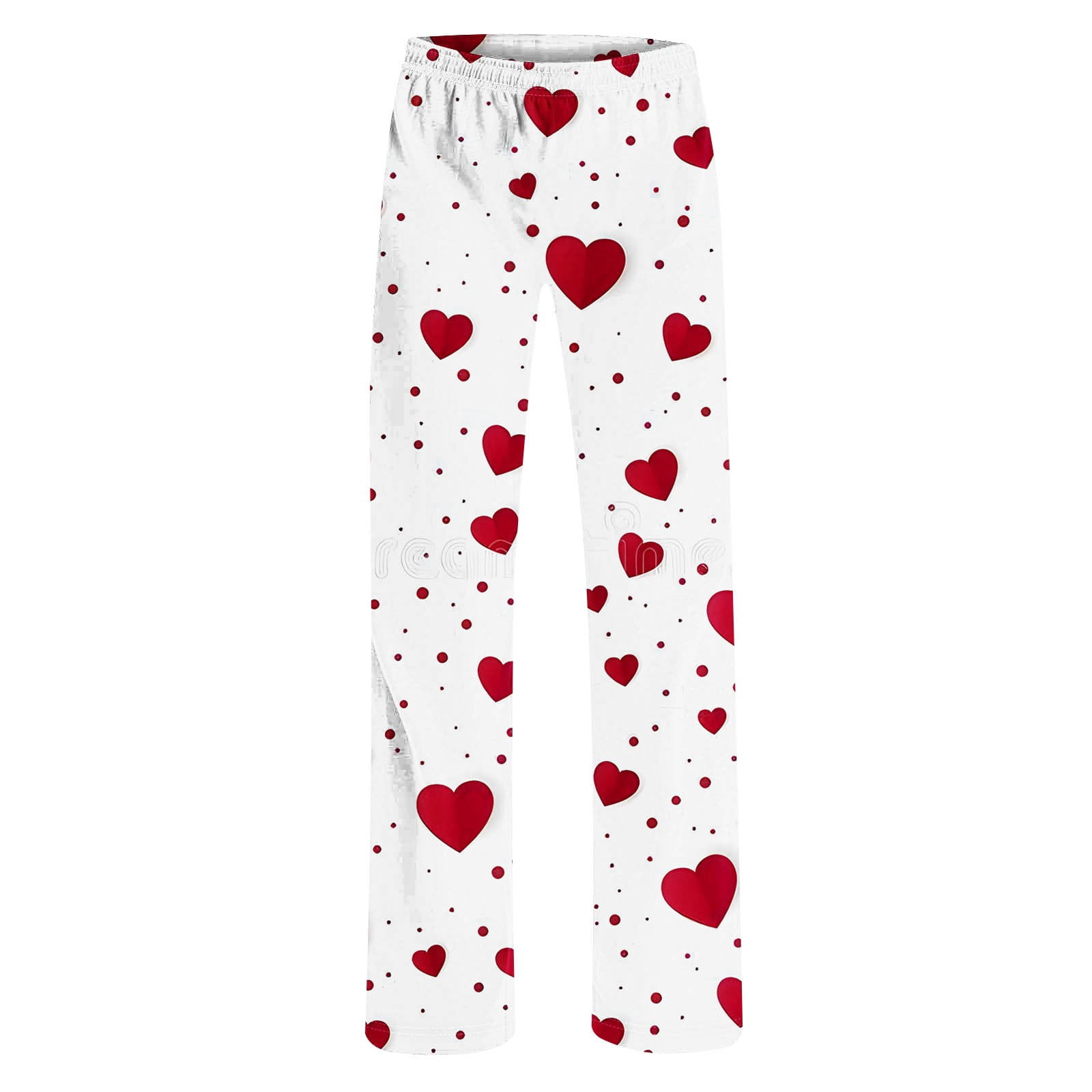 Women's Valentines Day Home Pants Cute Heart Print Wide Leg Lounge