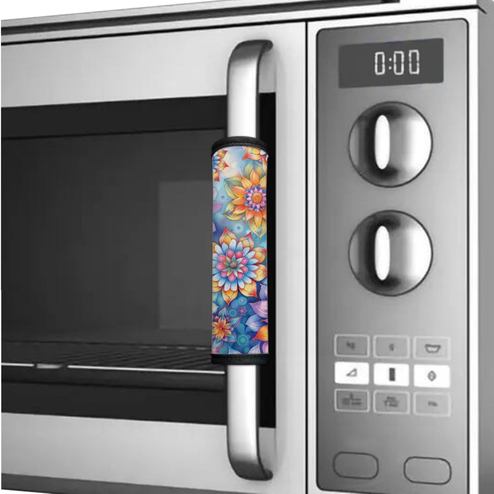 SEANATIVE 6 Pcs Refrigerator Door Handle Covers Washable Electric Appliance Decor Handles Anti-Skid Kitchen Accessories Indoor Home Decorations Keep Off Stains Dust Fingerprint, Boho Flowers