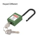 thumbnail image 2 of Candados de bloqueo y etiquetado, candado de seguridad de plástico verde con grillete de 1-1/2 pulgadas y llave diferente, 2 pcs, 2 of 4