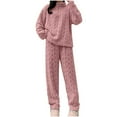 thumbnail image 2 of BILIKEYU Women's Fuzzy Pajama Sets Warm Cozy Comfy Plush Sleepwear, Womens Tops, 2 Piece Sets for Women, Womens Pajamas, 2 of 6