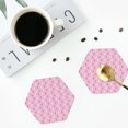 thumbnail image 4 of Yiaed Breast Cancer Awareness5 Print Leather Coasters for Drinks - Cup Coasters Coffee Table Kitchen Table Bar, Home & Office Gifts Handmade Drink Coasters-Hexagon, 4 of 6