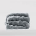 thumbnail image 5 of Brooklyn Loom Bubble Faux Fur 100% Microfiber Polyester  Twin XL Blanket in Grey, All Season, Adult Size, OEKO-TEX Certified, 5 of 12