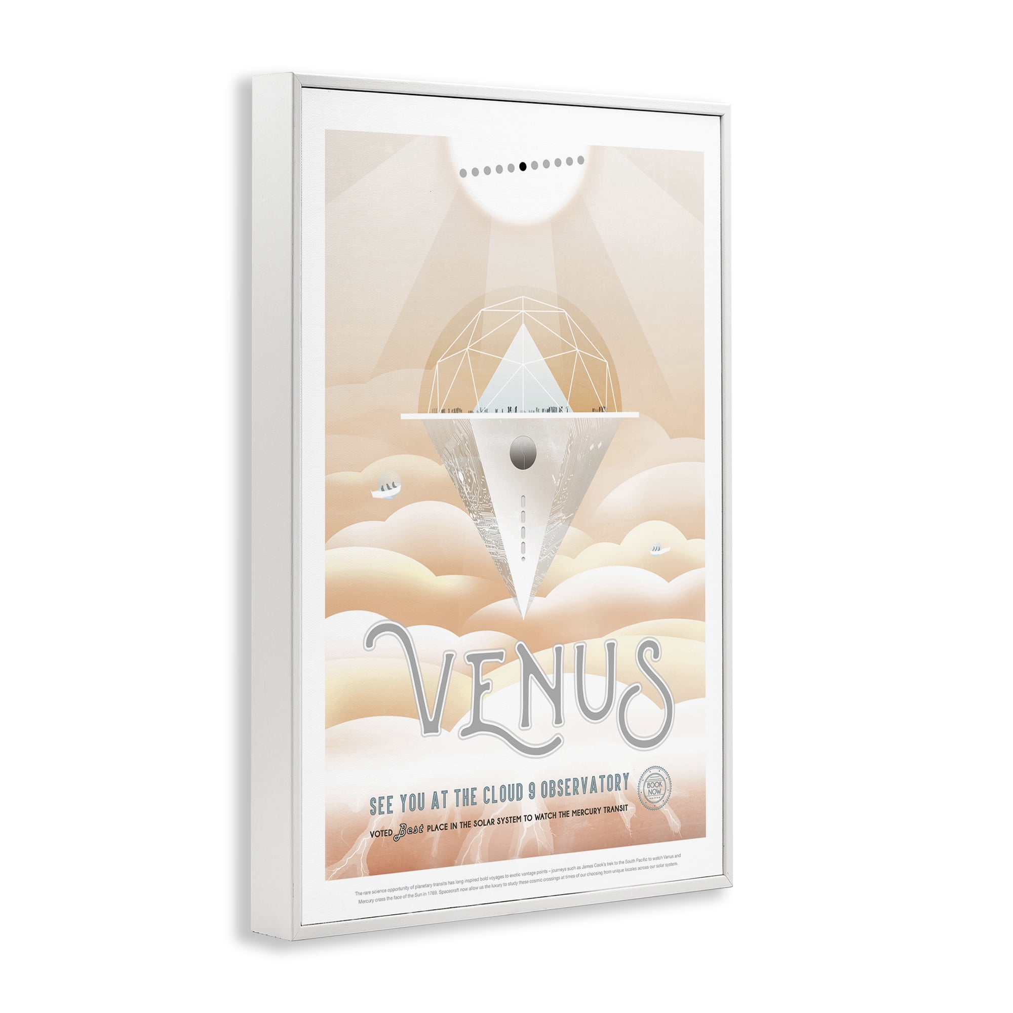 Stupell Industries Venus Space Exploration Typography Painting White Framed Art Print Wall Art, 20 x 30