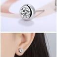 thumbnail image 2 of GKNET 7mm Round Zircon Stone Earrings 925 Silver Stud Earrings Women Jewelry-Silver, 2 of 5