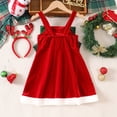 thumbnail image 4 of DHFJKG Dress Child Xmas Girls Sleeveless Spaghetti Strap Bowknot Dresses Party Dance Kids Christmas Sweet Dress, 4 of 7