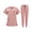 Pink #005, variant on Women Scrubs Sets Nursing Uniforms Set with Pockets & Stretch V-Neck Top & Jogger Pants with Drawstring S
