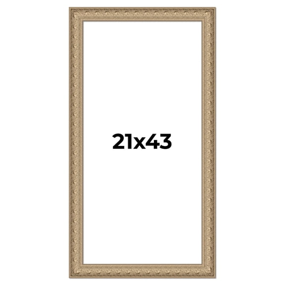 21x43 Frame Ornate Silver Beaded Solid Wood Picture Frame Width 2.5 Inches | Interior Depth 1