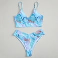 thumbnail image 4 of DOPI Women Push Up High Cut Hight Waist Bikini Set Two Piece Water Color Swimsuit, 4 of 6