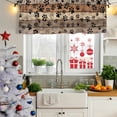 thumbnail image 5 of Brown Beige Curtain Valances for Windows, Kitchen Valance Window Treatments Panel 2 Pack, Rustic Farmhouse Dog Paw Vintage Rod Pocket Short Curtains for Bathroom Bedroom 54 x 18 Inch, 5 of 8