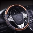 thumbnail image 1 of Car Steering Wheel Cover, Non-Slip Steering Wheel Cover, Universal Handcrafted Leather Car Steering Wheel Cover, Breathable Car Steering Wheel Cover Interior Accessories Protectors(Gold), 1 of 4