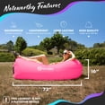 thumbnail image 3 of Nevlers Purple & Pink Inflatable Lounger (2 pack) with Travel Bag and Pockets, 3 of 9