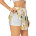 thumbnail image 3 of Lsque Banana With Leaves Printed Women's Running Shorts with Liner Pockets,Elastic Quick Dry Workout Athletic Gym Yoga Shorts,Womens High Waist Shorts-Small, 3 of 9