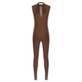 thumbnail image 4 of Raenseen Womens Sparkly Rhinestone Gymnastics Romper Sleeveless Unitard For Rhythmic Dance Competition Umber XL, 4 of 5