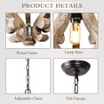 thumbnail image 5 of Cusp Barn  Farmhouse Light Fixtures Chandelier 1-Light Rustic Wood Pendant Light with Adjustable Chain for Kitchen Island Weathered Wood, 5 of 5