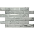 thumbnail image 4 of Dundee Deco's Off-White Faux Marble Bricks PVC 3D Wall Panel, 3.3 ft X 2 ft, Interior Design Wall Paneling Decor Commercial and Residential Application, 6.4 sq. feet each, Pack of 5, 4 of 7