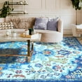 thumbnail image 5 of Ultrug Boho Vintage Rugs Floral Printed Area Rug Soft Carpet for Living Room Bedroom Home Decor,5'x8',Blue, 5 of 7