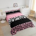 thumbnail image 4 of Erosebridal Grey Cheetah Print Bedding Sets Queen with Comforter, Rustic Animals Duvet Insert, Zebra Room Decor, Reversible 3pcs, 4 of 7