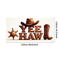 thumbnail image 7 of LUUFILx Western Cowboy Theme Backdrop Vintage Rustic Boot Hat Badge Party Decoration Photography Prop Banner for Birthday Western Party Supplies Celebration, 7 of 7