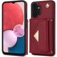 thumbnail image 7 of Phone Case for Samsung Galaxy A13 4G/5G Wallet Cell Cover with Credit Card Holder Slot Stand Shoulder Purse Crossbody Strap Long Lanyard Leather A04s M13 G5 A 13 LTE 13A 2022 Women Girl Red, 7 of 7