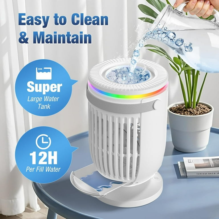 AI Portable Air Conditioners Fan with 120° Rotating Function