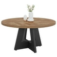 thumbnail image 4 of Fnova 47" Coffee Table, Round Dining Table for 4 People, Modern Farmhouse Wooden Kitchen Table, Living Room, Black Brown (Chairs Not Included), 4 of 20