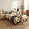 thumbnail image 2 of Aykah Aura King Bed Frame, Upholstered Velvet King Size Bed Frame with Winged Headboard, Wood Slat Support, No Box Spring Required, Non-Slip and Noise-Free, 2 of 9