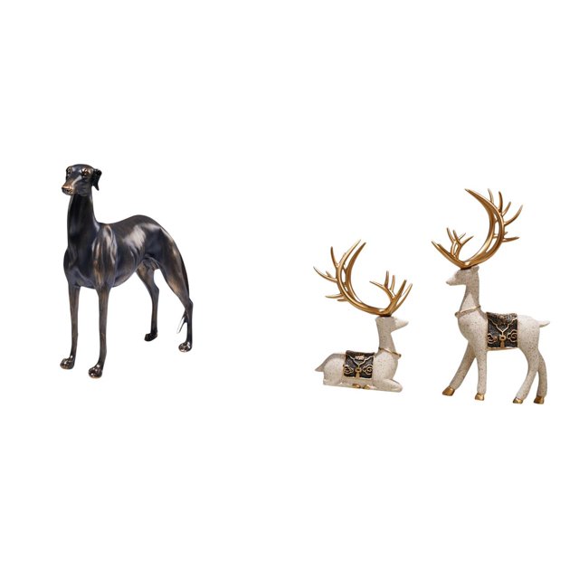 Estatua de perro de resina,Estatua de perro galgo de resina con forma de animal,Escultura coleccionable para escritorio,decoración del hogar,Estatua de alce y ciervo,Figuras de alce y