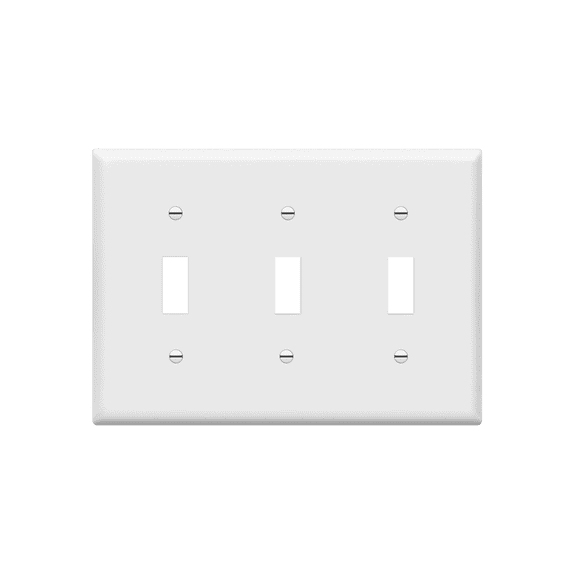 Enerlites Triple Light Switch Wall Plate, Gloss Finish, Standard Size 3-Gang 4.50" x 6.38" Toggle Switch Cover, 8813-W, White