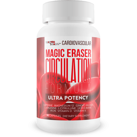 Magic Eraser Circulation Formula - Our Best Circulation and Vein Support Vitamins - High Pressure Pills - Circulation Supplements to Increase Blood Flow Care - Cardiovascular Magic Eraser Supplement