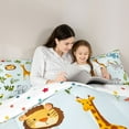 thumbnail image 5 of Castle Fairy Zebra Giraffe Elephant Queen Comforter Set,Tree Leaves Bedding Comforter Set, 5 of 8