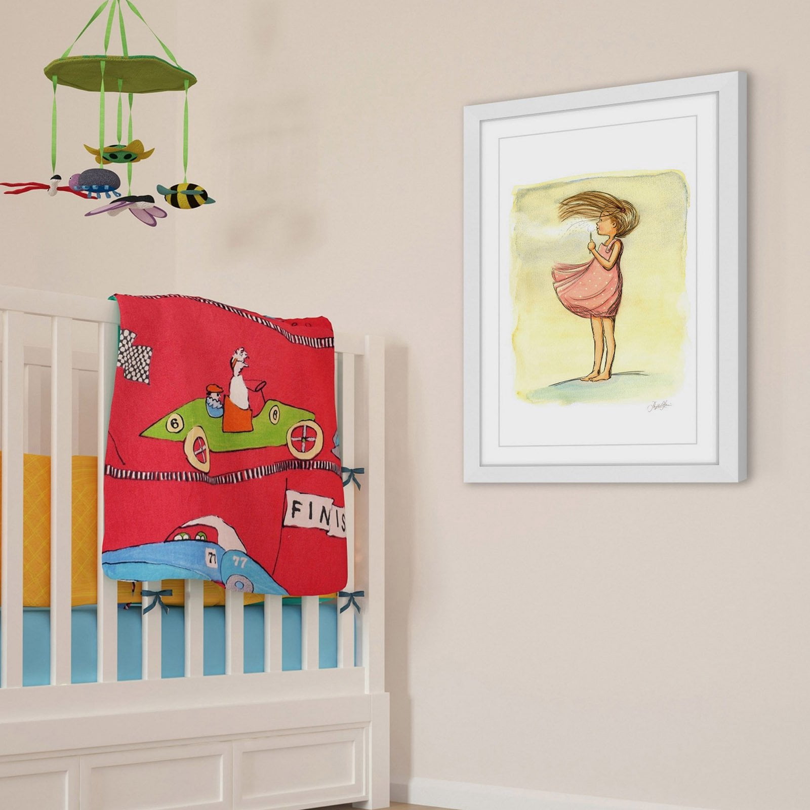 "Make A Wish" Framed Painting Art Print, 20" x 1.5"