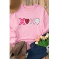 thumbnail image 2 of Women's Pink Sequin Heart XOXO Graphic Drop Shoulder Sweatshirt for Valentine's Day | [ZhiHiMeRi] | (US 20-22)2XL, 2 of 5