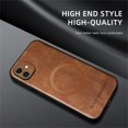 thumbnail image 2 of Allytechgroup Magnetic for iPhone 11 Case, Compatible with MagSafe Support Magnetic Car Phone Mount PU Leather Slim Phone Case for Women Men for iPhone 11, Brown, 2 of 10