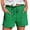 Green, variant on Linen Shorts for Women Linen Blend Summer Shorts Bermuda Knee Length High Waist Shorts Drawstring Shorts Women Knot Front Casual Loose Shorts Bermuda Short Black L