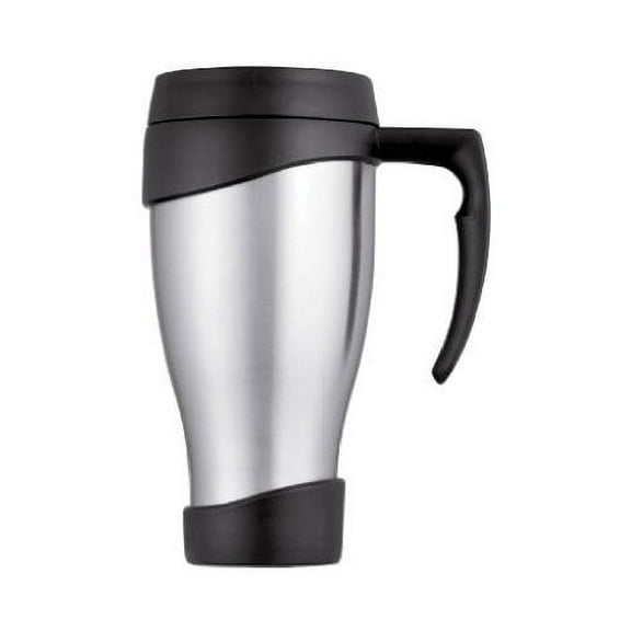 Thermos ThermoCafe Stainless Steel Double Wall Insulated Travel Mug 24 oz. Black/Silver (THRDF4010)
