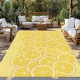 thumbnail image 2 of Yellow Lemon Outdoor Rug for Patio/Deck/Porch, Non-Slip Large Area Rug 4 x 6 Ft, Summer Botanical Watercolor Modern Art Indoor Outdoor Rugs Washable Area Rugs, Reversible Camping Rug Carpet Runner, 2 of 8