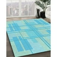 thumbnail image 3 of Ahgly Company Machine Washable Indoor Rectangle Transitional Bright Turquoise Blue Area Rugs, 5' x 7', 3 of 7