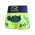 thumbnail image 5 of Raenseen Kids Boys Boxer Shorts Patchwork Metallic Embroidery Wide Waistband Side Slit Boxing B Fluorescent Green XS, 5 of 9