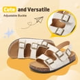 thumbnail image 4 of Lezzglt Kids Toddler Sandals with Cork Footbed, Non-Slip Slides for Boys Girls Double Buckle Slippers with Adjustable Back Strap, Comfort Water-Resistant Shoes, 4 of 7