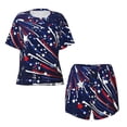 thumbnail image 4 of Lsque Red White Blue Fireworks 1 Women's Short-Sleeved Pajama Set - 2 Piece Soft and Lightweight Sleepwear Set-X-Large, 4 of 9