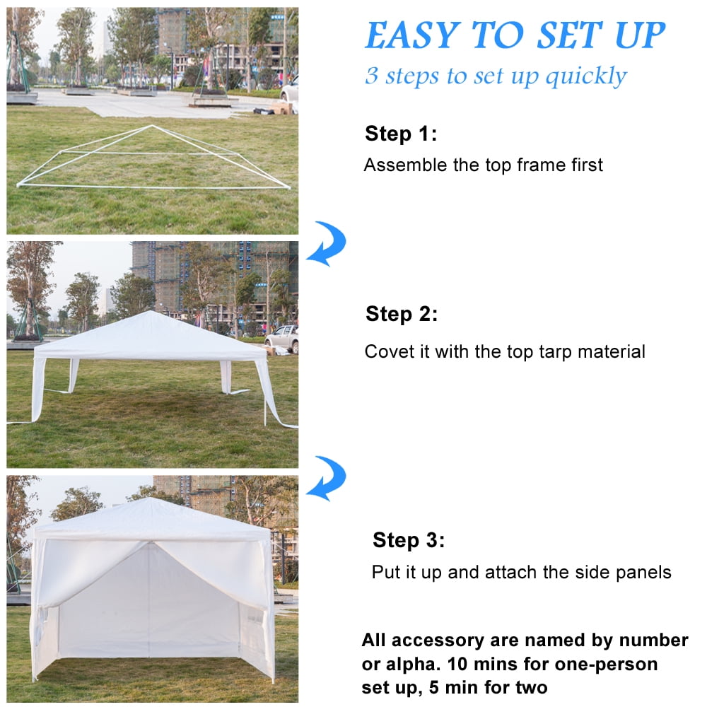 Kadyn Canopy Tent, Wedding Party Tent for Household, Wedding, Party, 10' x 10' portable household waterproof tent with Spiral Tubes, White Kadyn Canopy Tent, Wedding Party Tent for Household, Wedding, Party, 10' x 10' portable household waterproof tent with Spiral Tubes, White