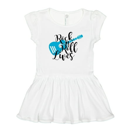 

Inktastic Rock and Roll Lives with Blue Guitar Gift Toddler Girl Dress