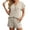 Beige, variant on Short Sets for Women, Summer Casual Two Piece Outfit Short Sleeve Button Down Shirt With Matching Solid Color Shorts Comfortable Army Green M