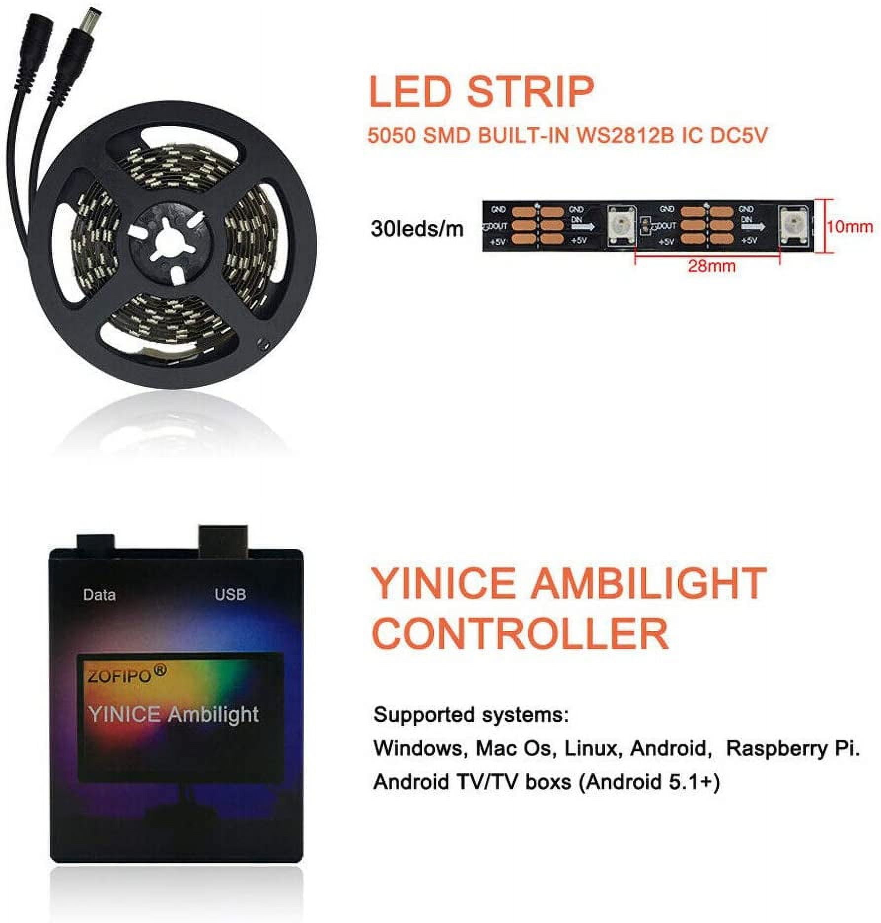 Ambilight TV USB LED Strip light 5050 RGB Dream color ws2812b