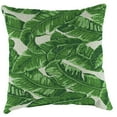 thumbnail image 4 of Jordan Manufacturing Sunbrella 16" x 16" Tropics Jungle Green Leaves Square Outdoor Throw Pillow, 4 of 10