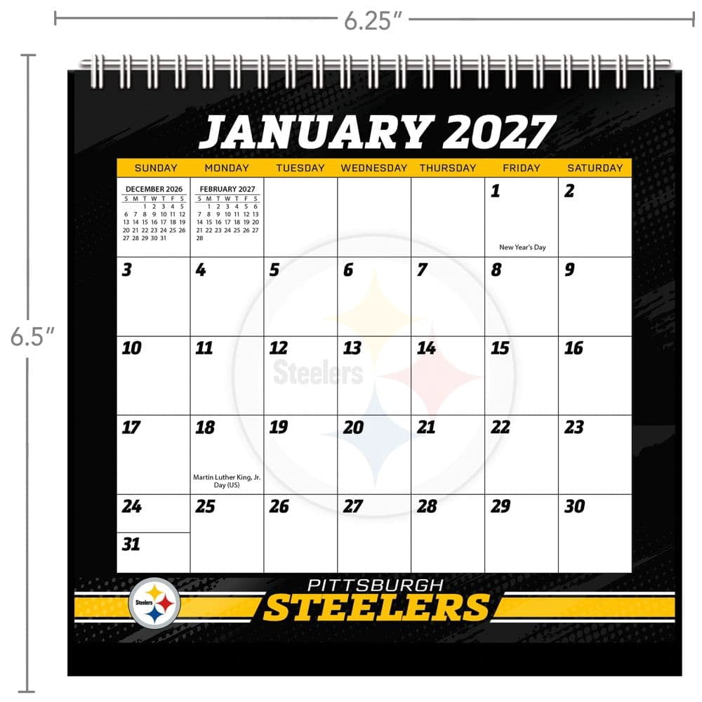 Pittsburgh Steelers 2027 Easel Desk Calendar, (Paperback)