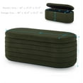 thumbnail image 2 of Setawix Teddy Green Storage Bench for Bedroom End of Bed,Channel Tufted Oval Storage Bench,43" Long Sherpa Entryway Seating Bench with Storage Rounded Ottoman for Living Room (43" Teddy Green), 2 of 14