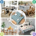 thumbnail image 4 of Light Blue Christmas Snowman Pattern Square Tablecloth,Waterproof Square Table Cover,Wipeable Spillproof Washable Table Cover for Home Kitchen Party Decor 42"X42"(107x107cm), 4 of 6