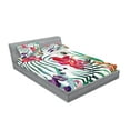 thumbnail image 2 of Ambesonne Colorful Fitted Sheet & Pillow Sham Set, Tropical Orchids, Calking, Multicolor, 2 of 2
